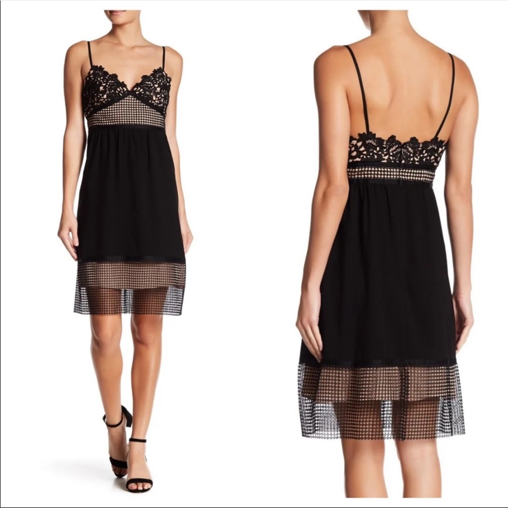 Theory Black Melaena Lace Overlay Silk Lining Cocktail Dress